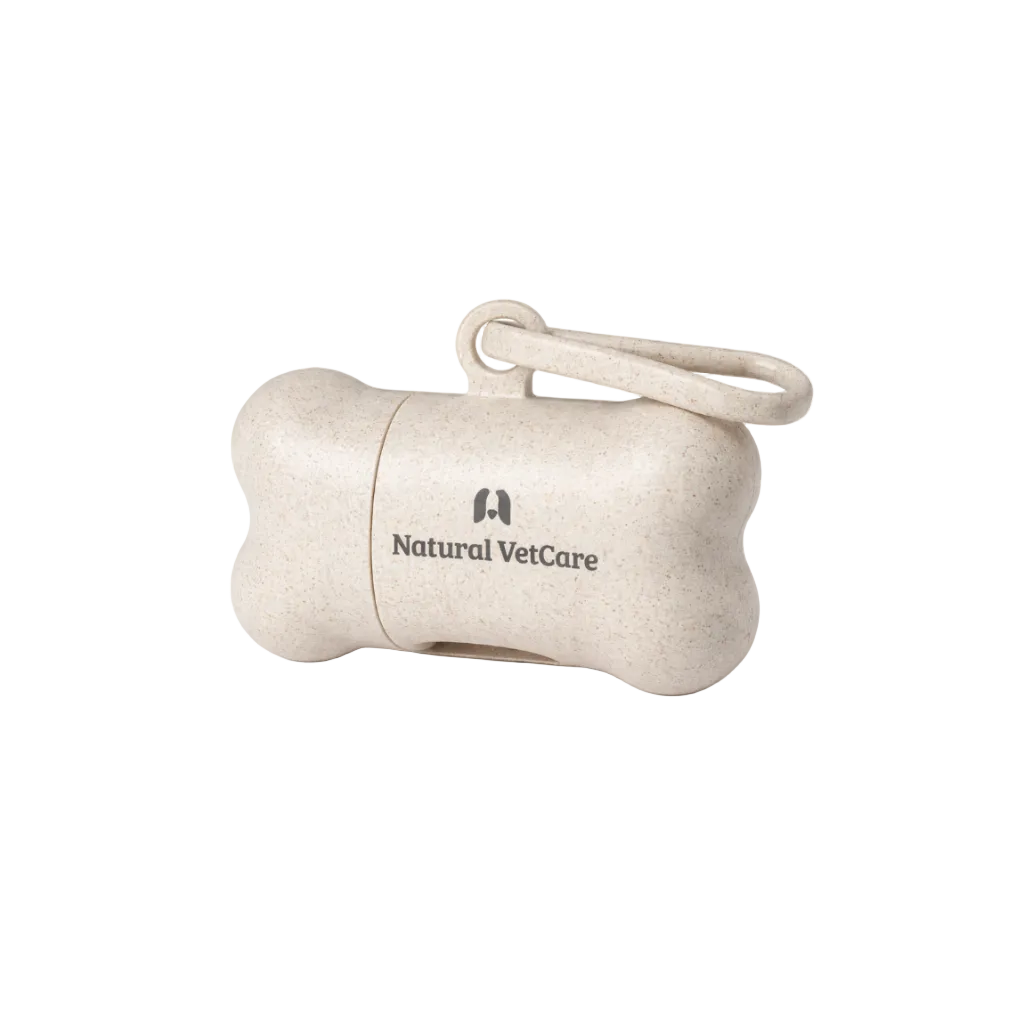 Beige bone-shaped pet toy with 'Natural VetCare' logo on a white background