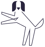 An illustration of a senior dog sitting calmly, representing the Age Well supplement for older dogs.