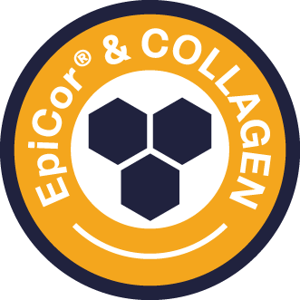 An icon representing dog mobility and joint health, featuring a circular design with a stylized dog silhouette and skeletal highlights.