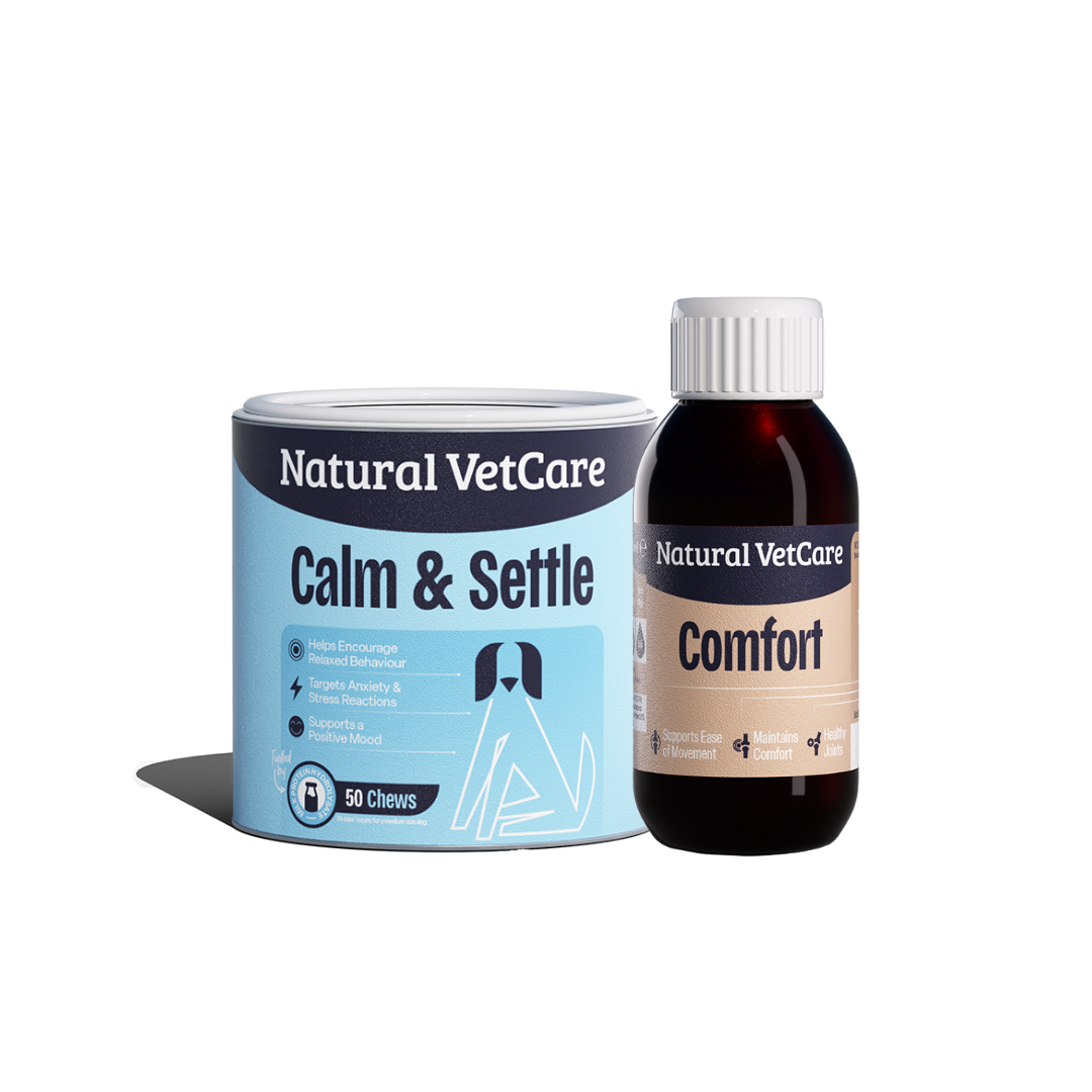 Natural VetCare Calm Bundle with Calm & Settle chews and Comfort omega oil